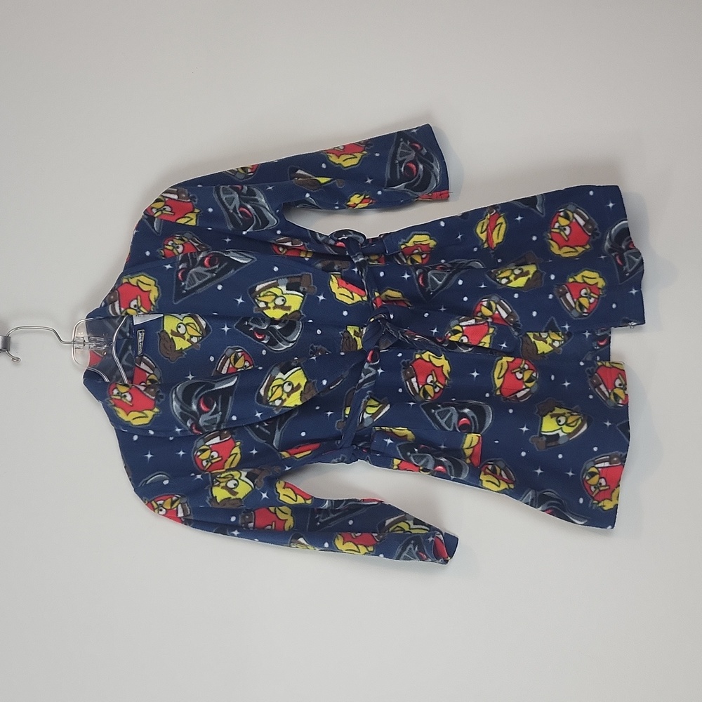 ANGRY BIRDS STAR WARS Blue Fleece Pocketed Tie Robe  - kids 4/5